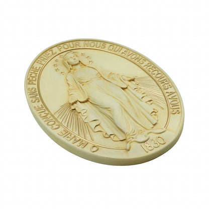 Medalha Milagrosa 23 cm (par) Marfim com Dourado