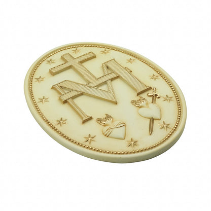 Medalha Milagrosa 23 cm (par) Marfim com Dourado