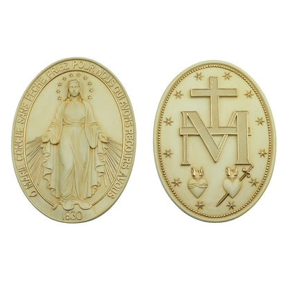 Medalha Milagrosa 23 cm (par) Marfim com Dourado