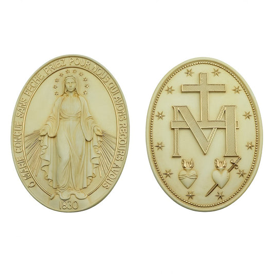 Medalha Milagrosa 23 cm (par) Marfim com Dourado
