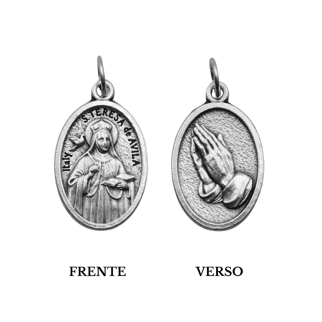 Medalha Santa Teresa de Ávila e Mãos - Italiana