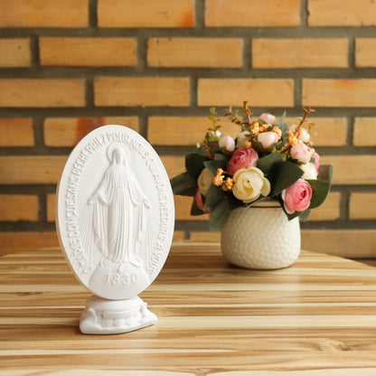 Medalha Nossa Senhora das Graças 16 cm  mesa - Branca