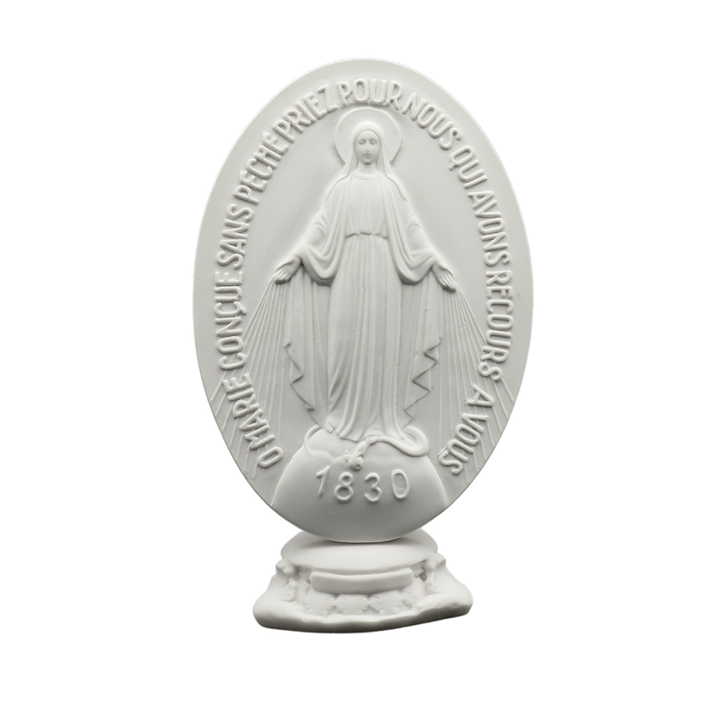 Medalha Nossa Senhora das Graças 16 cm  mesa - Branca