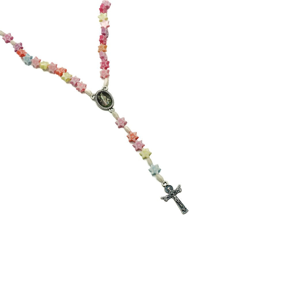 Terço Infantil Estrelinha e Medalha Anjo da Guarda