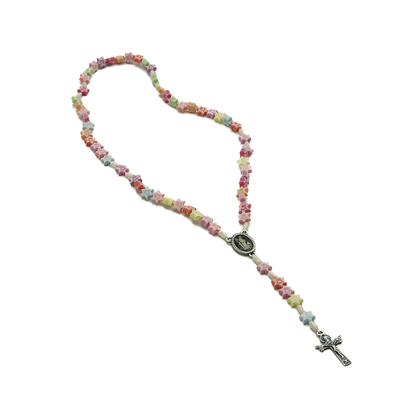 Terço Infantil Estrelinha e Medalha Anjo da Guarda