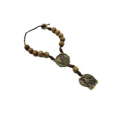 Adorno de Carro Dezena de São Miguel Madeira Imbuia