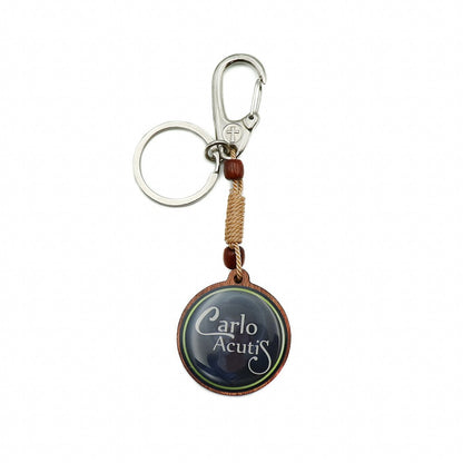 Chaveiro Madeira Mosquetão 8 mm - Carlo Acutis