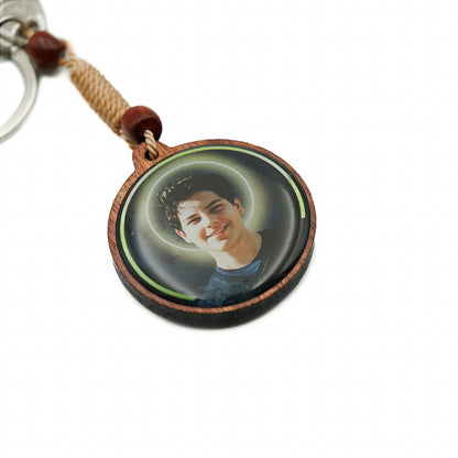 Chaveiro Madeira Mosquetão 8 mm - Carlo Acutis