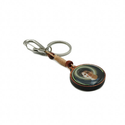 Chaveiro Madeira Mosquetão 8 mm - Carlo Acutis