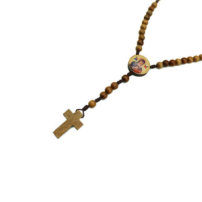 Terço 8mm madeira - Nossa Senhora do Perpetuo Socorro