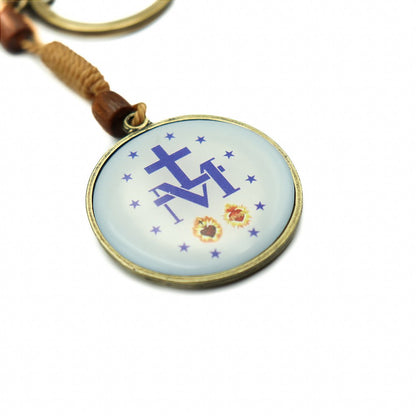 Chaveiro Redondo Mosquetão e Argola Nossa Senhora Das Graças