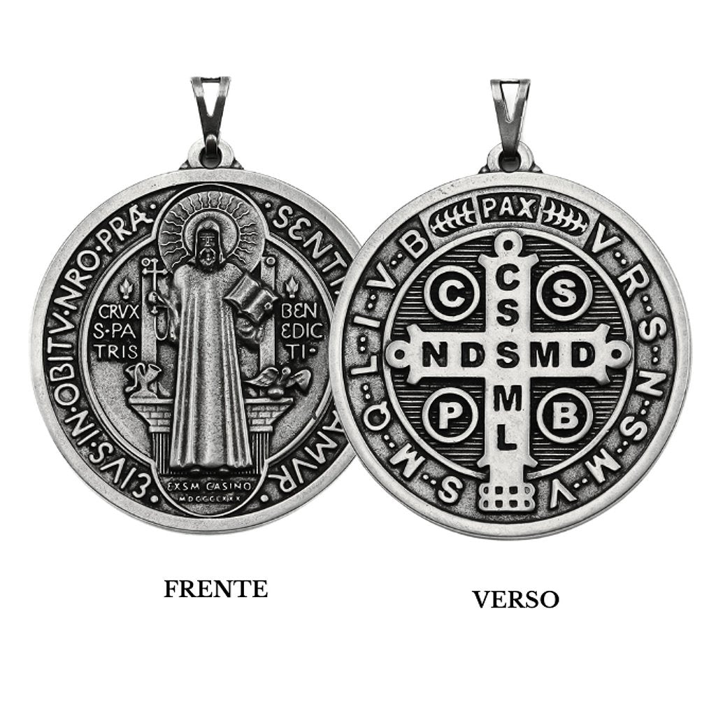 Medalha de São Bento 50 mm Niquel