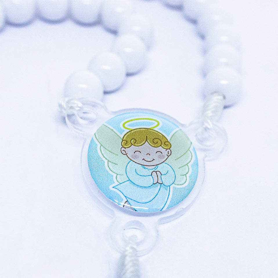 Terço Infantil Com Caixa Acrílica - Anjo Azul