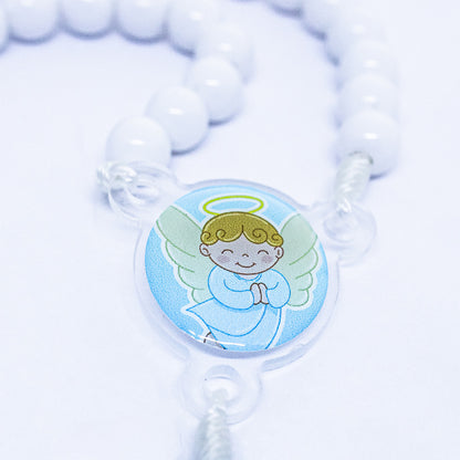 Terço Infantil Com Caixa Acrílica - Anjo Azul