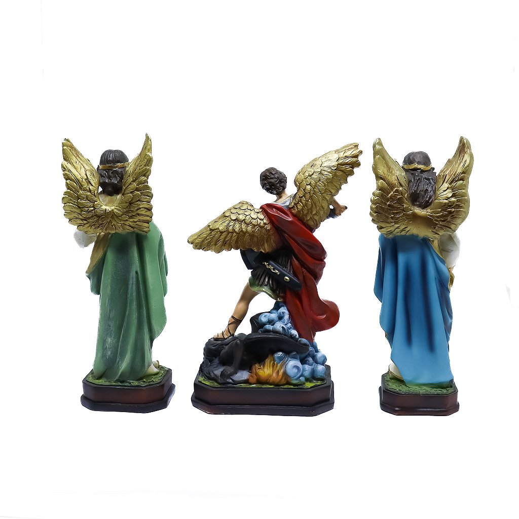 Imagem Conjunto 3 Arcanjos 20cm Resina Colorido