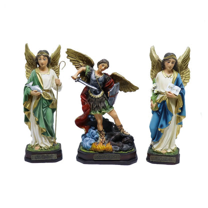 Imagem Conjunto 3 Arcanjos 20cm Resina Colorido