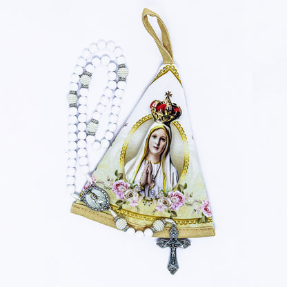 Terço na Bolsinha Manto - Nossa Senhora de Fátima