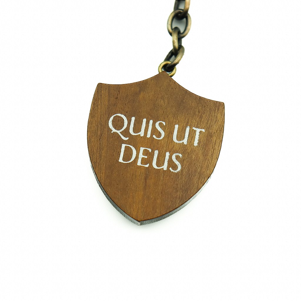 Chaveiro Madeira Escudo São Miguel Resinado