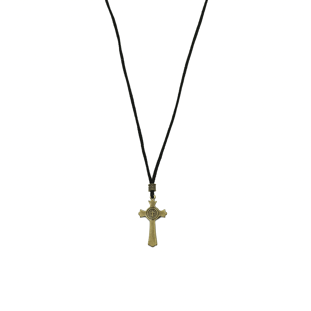 Cordão Com Cruz Metal - Ouro Velho