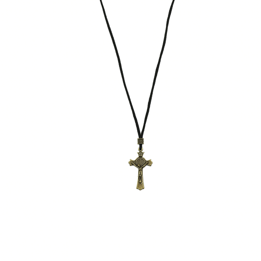 Cordão Com Cruz Metal - Ouro Velho