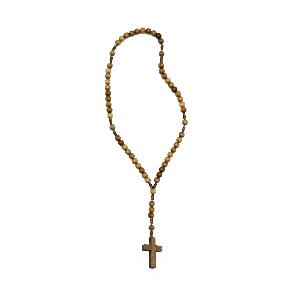 Terço madeira imbuia cordão 6mm