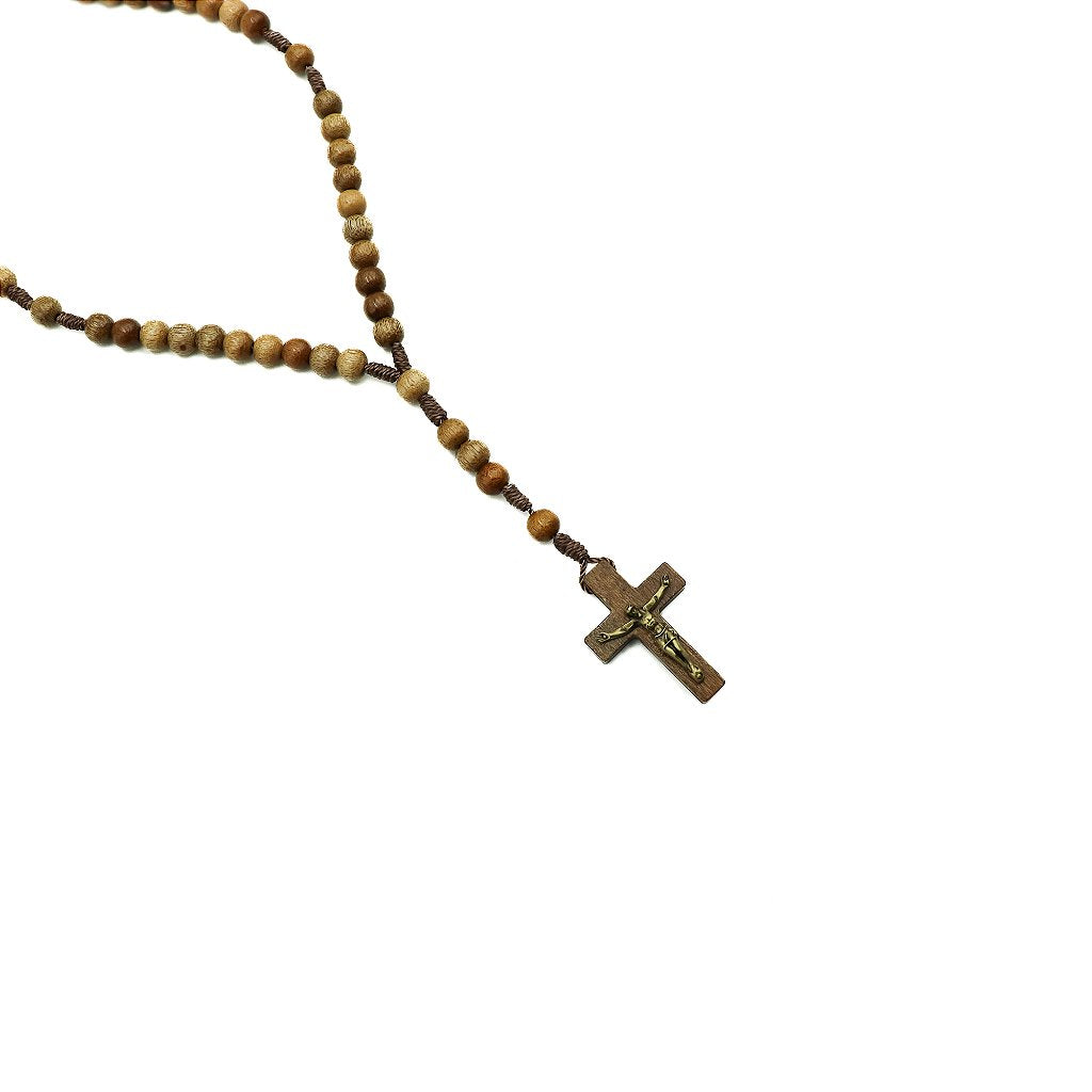 Terço madeira imbuia cordão 6mm