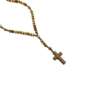 Terço madeira imbuia cordão 6mm