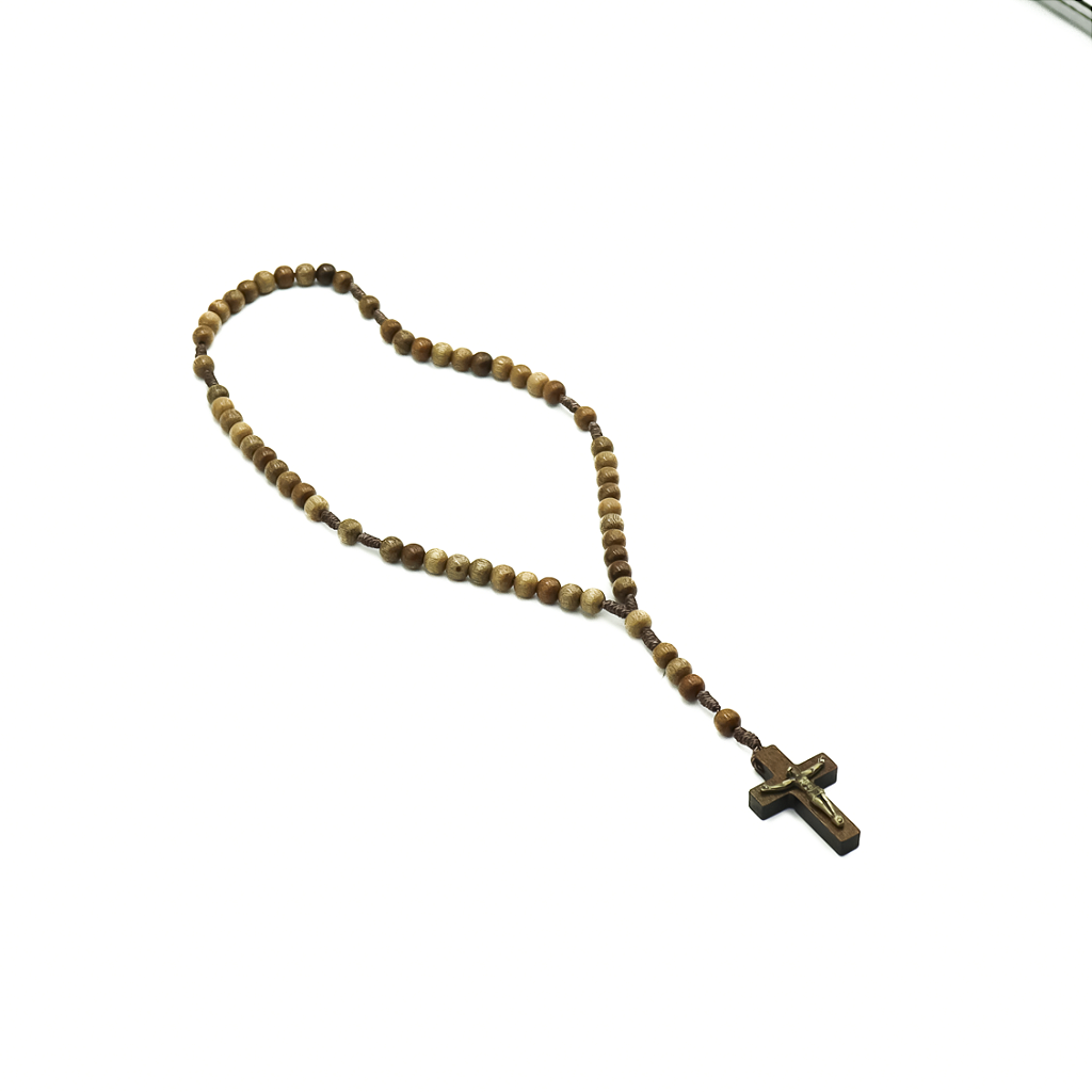 Terço madeira imbuia cordão 6mm