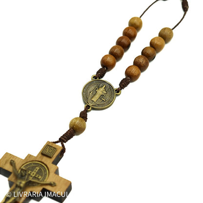 Dezena Carro Imbuia Cruz 4 Canto Triângulo Metal Ouro Velho