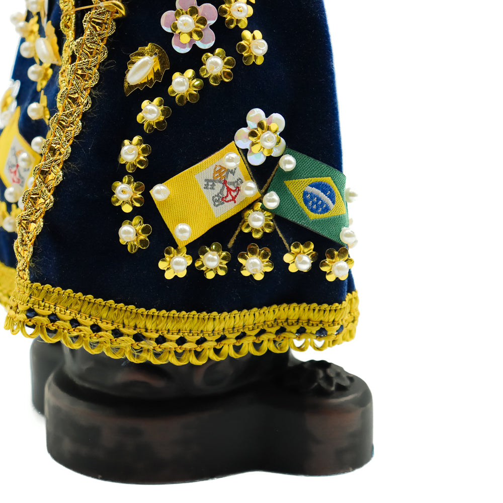 Imagem Nossa Senhora Aparecida 20cm - Pó de mármore com Manto e Coroa