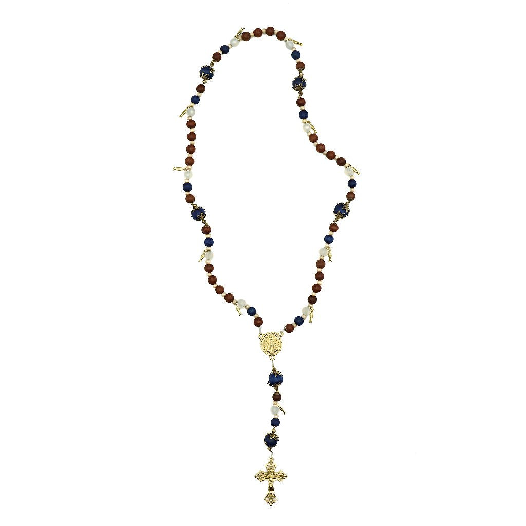 Terço Milagre da Pesca Nossa Senhora Aparecida Azul 10mm