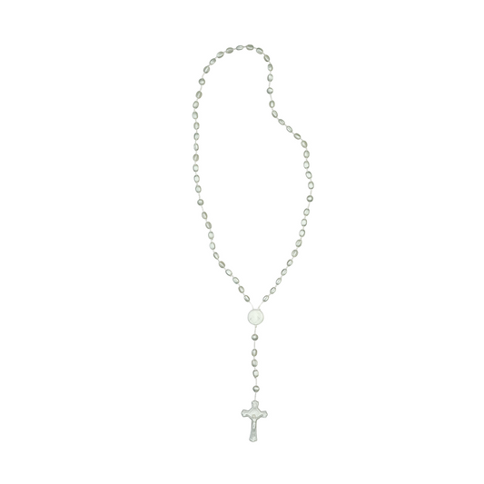 Terço Plástico Perolado - São Bento