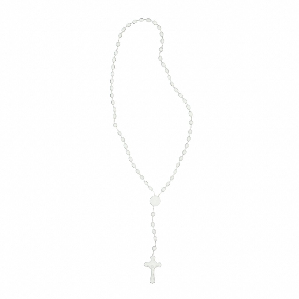 Terço Plástico Branco - São Bento